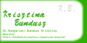 krisztina bundusz business card